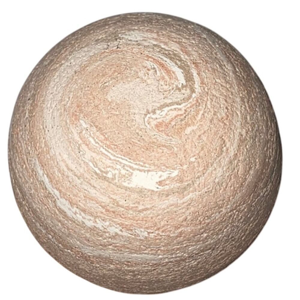 Pink White Swirl Natural Sandstone Round Sphere Zen Decorative Faded Nature